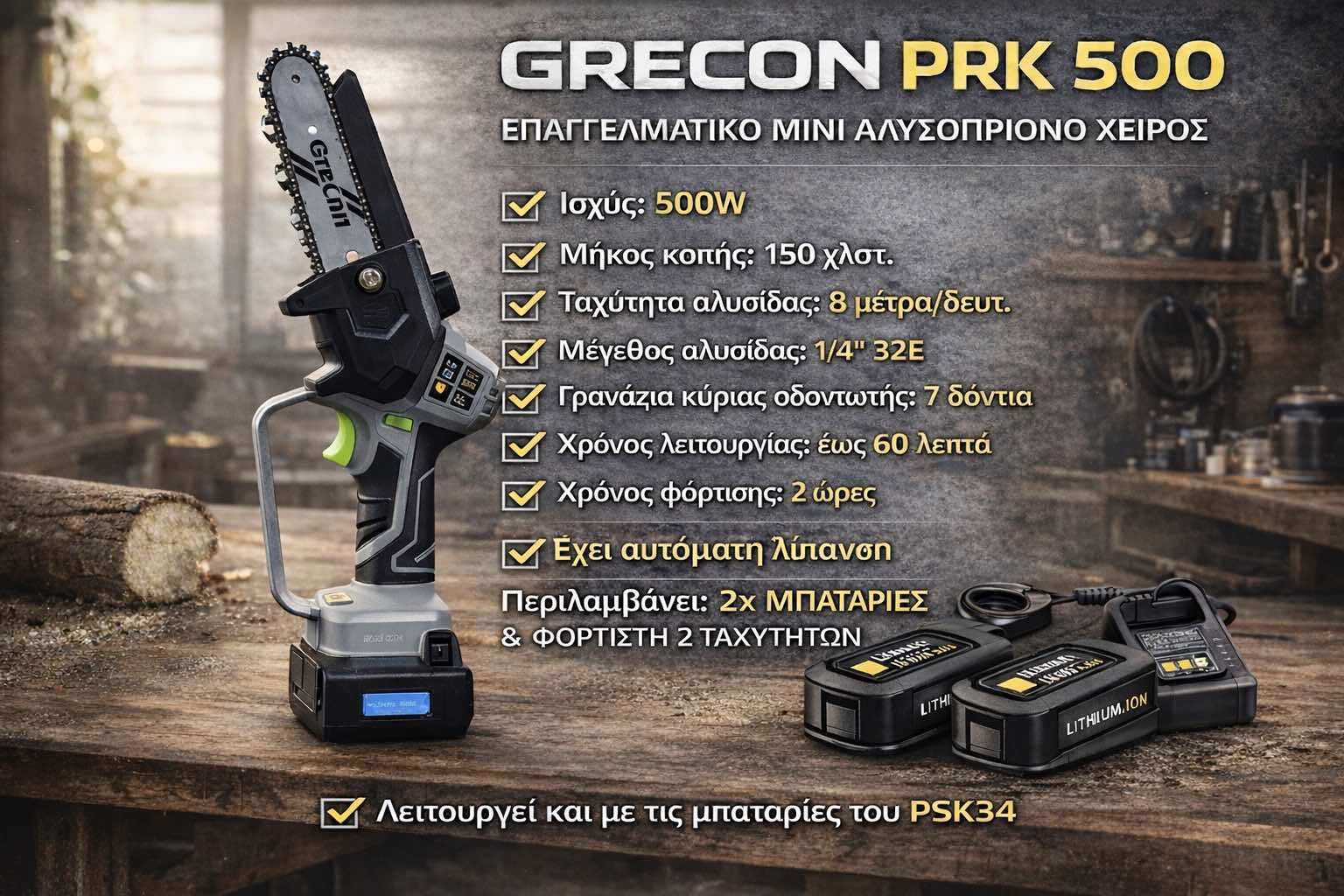 Πριόνι μπαταρίας με λάμα 15cm - γεωπονικά εφόδια Ξάνθη | Ζουμπούλη Χ. Ειρήνη