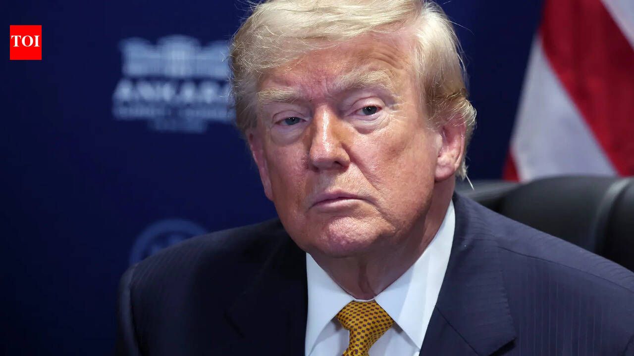 US President Donald Trump speaking at a press conference