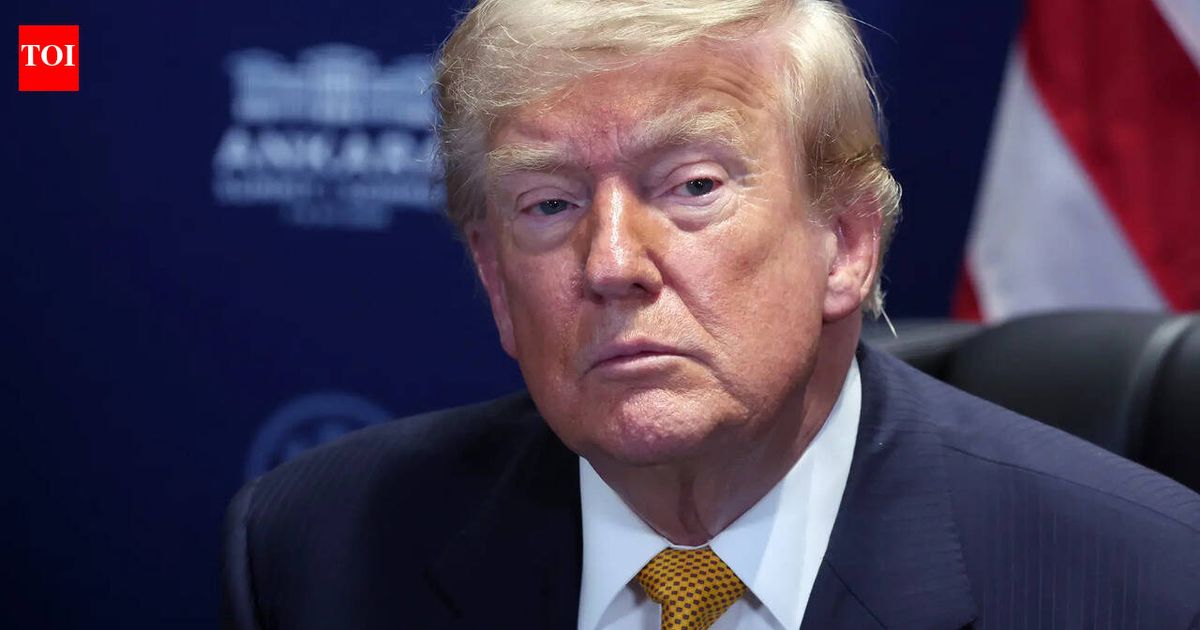 US President Donald Trump speaking at a press conference
