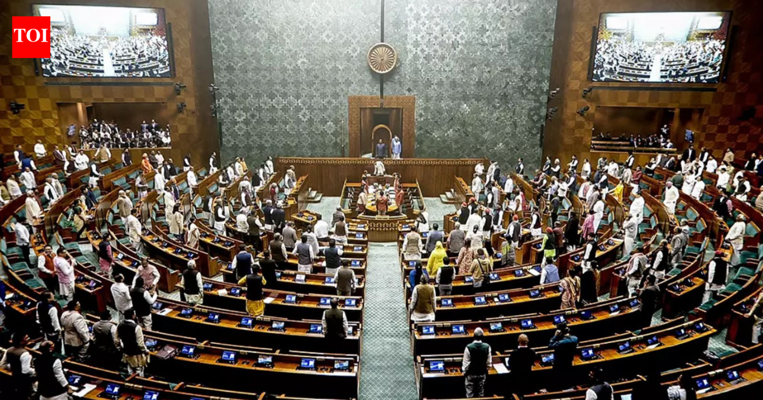 Protesting opposition members in Parliament