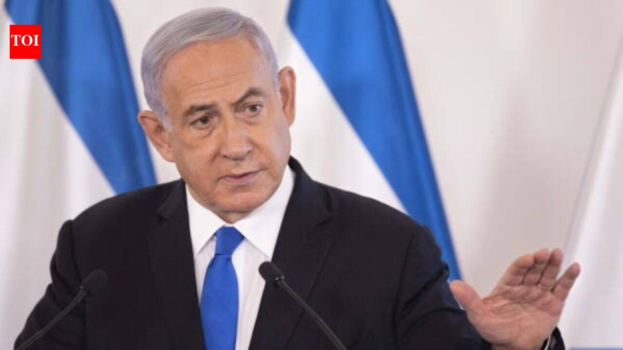 Israeli Prime Minister Benjamin Netanyahu speaking at a press conference