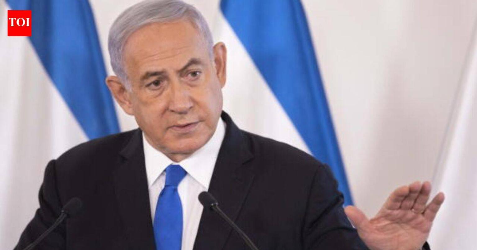 Israeli Prime Minister Benjamin Netanyahu speaking at a press conference