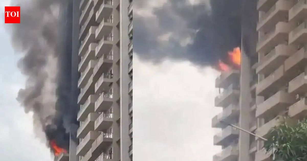 Watch: Massive blaze erupts in flat at Noida's IVY County Society, panic among residents