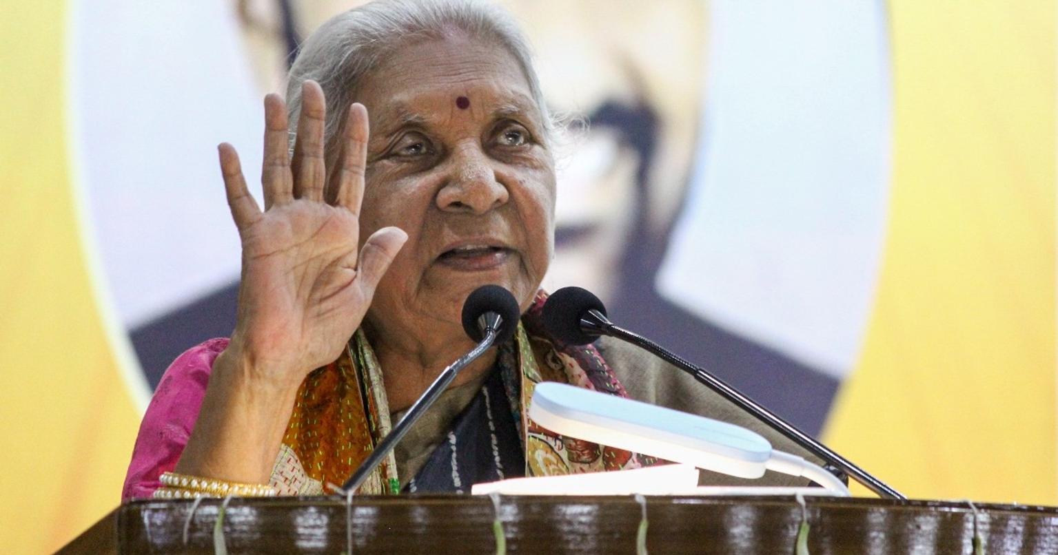 UP Governor Anandiben Patel addressing a convocation in Kanpur