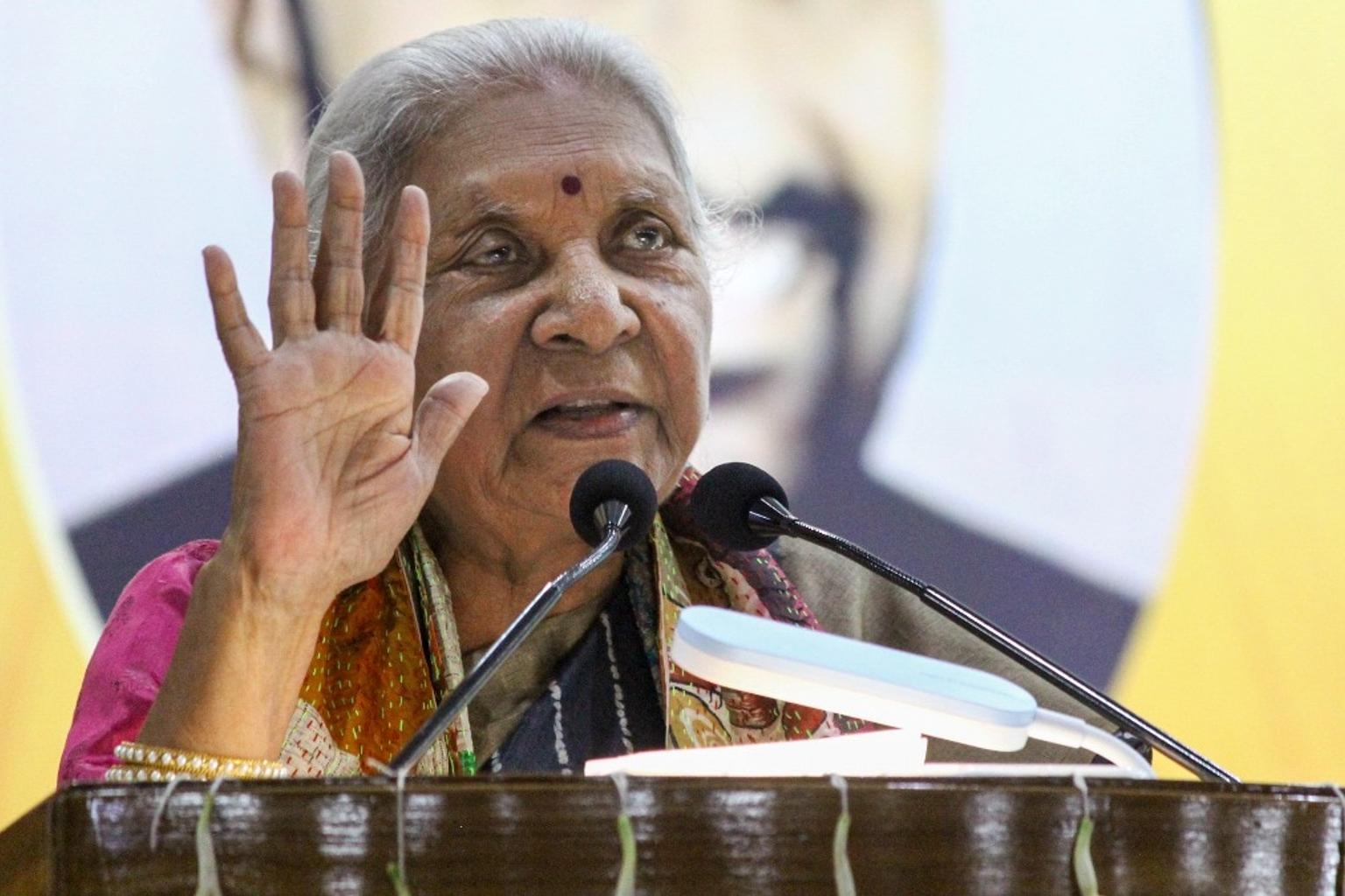 UP Governor Anandiben Patel addressing a convocation in Kanpur