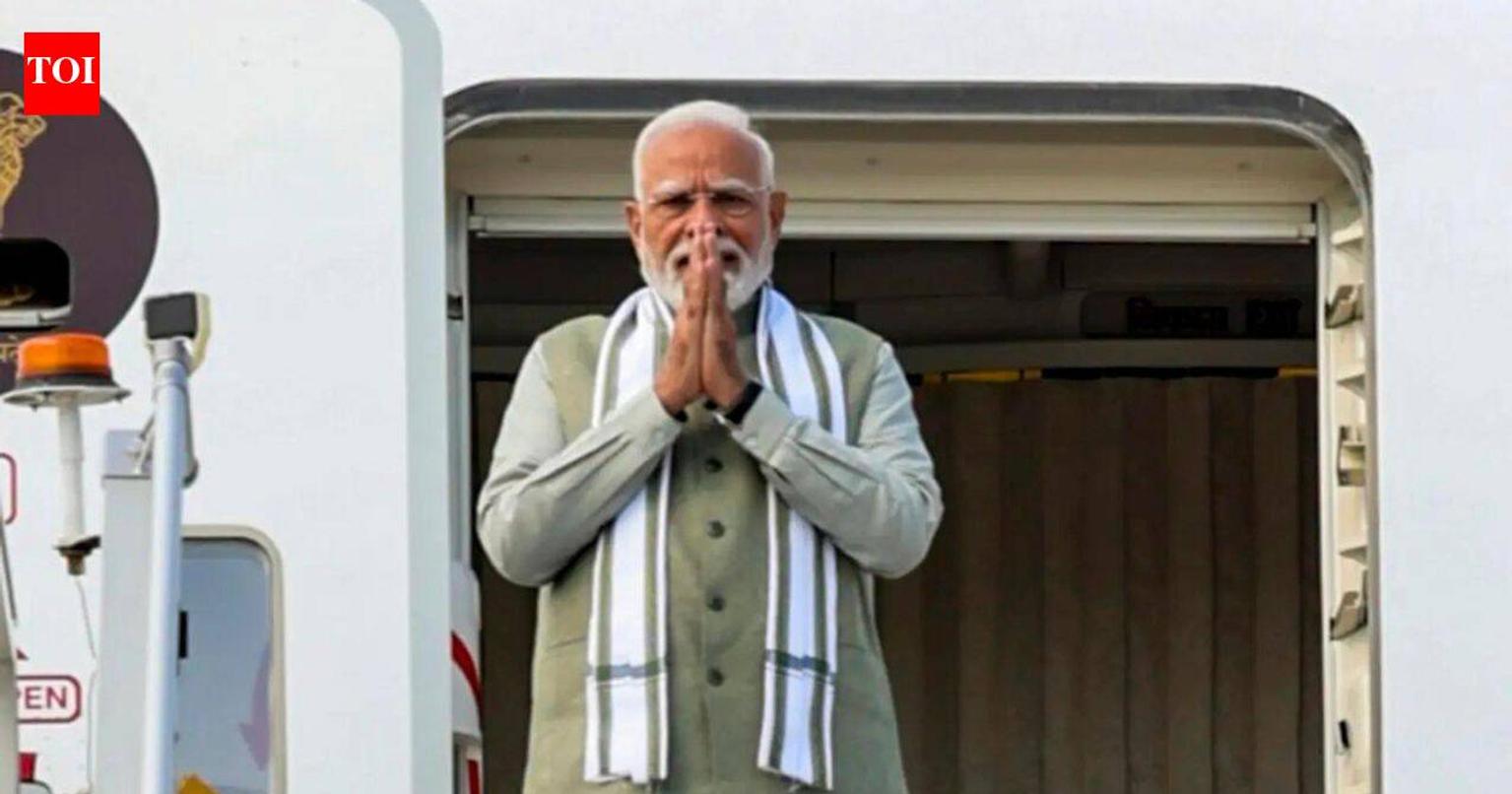 Prime Minister Narendra Modi being received by President Prabowo Subianto in Indonesia