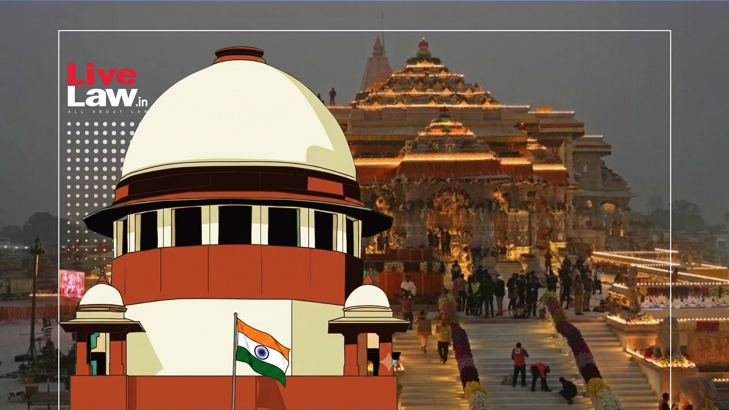 Supreme Court building in New Delhi, India, with people and cars outside