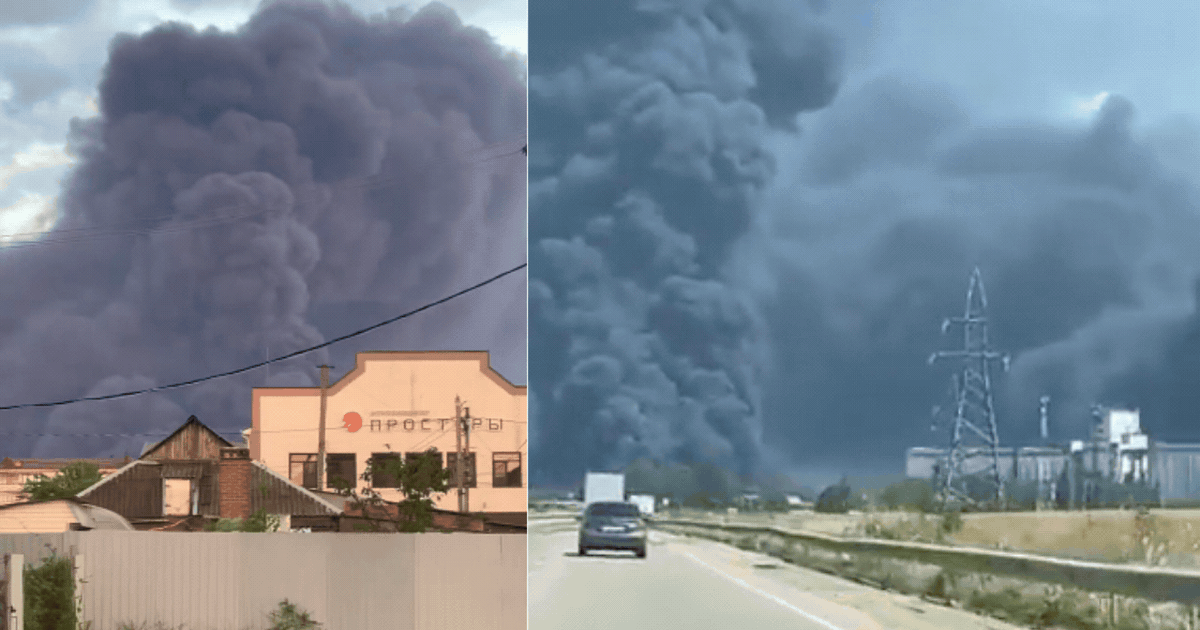 Watch: Huge plume of black smoke billows from Russian refinery after Ukraine drone attack