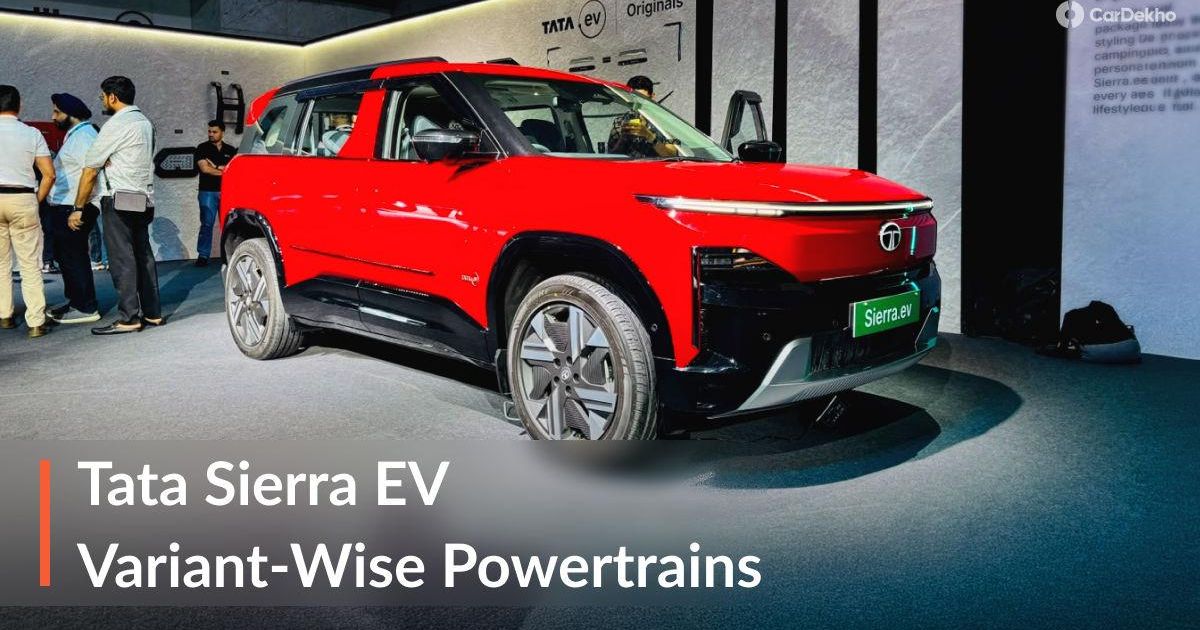 Tata Sierra EV 2026 Variant-wise Battery Pack And Motor Options Explained