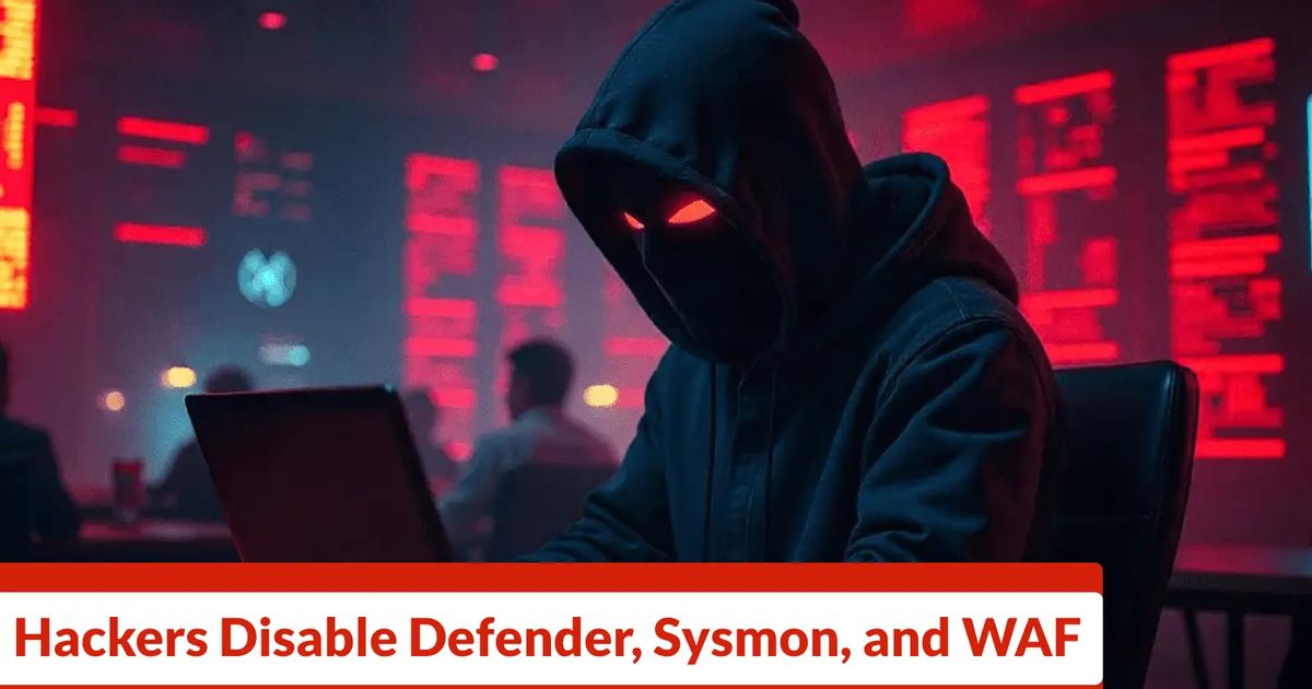 Hackers Disable Defender, Sysmon, and WAF Before Dumping Credentials With Mimikatz