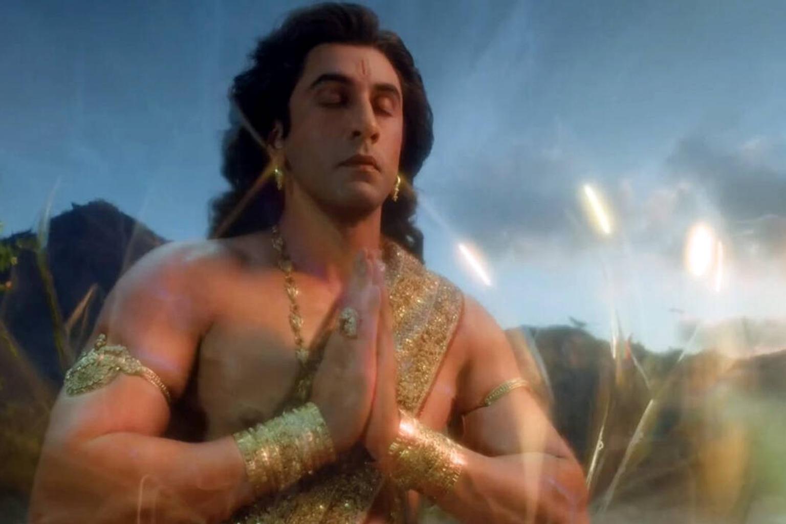 People waiting to watch the film Ramayana in a cinema hall