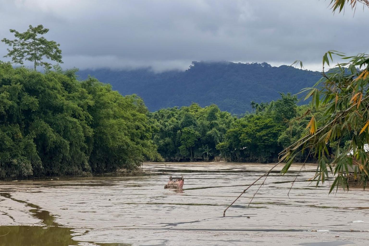 Flooded villages in Upper Assam with people seeking shelter