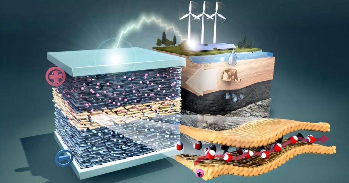 Water locked in 1-nanometer channels could enable safer energy storage