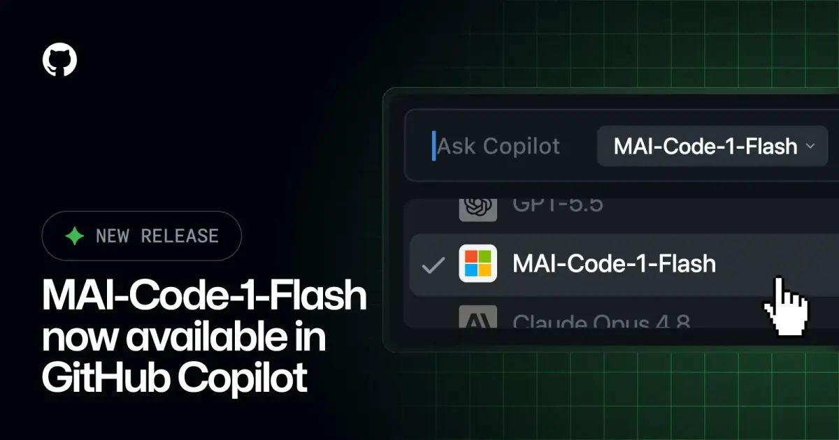 Microsoft launches MAI-Code-1-Flash on GitHub Copilot