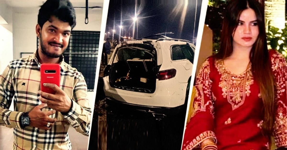 Mercedes crashes into divider, woman dies on spot, driver falls off bridge