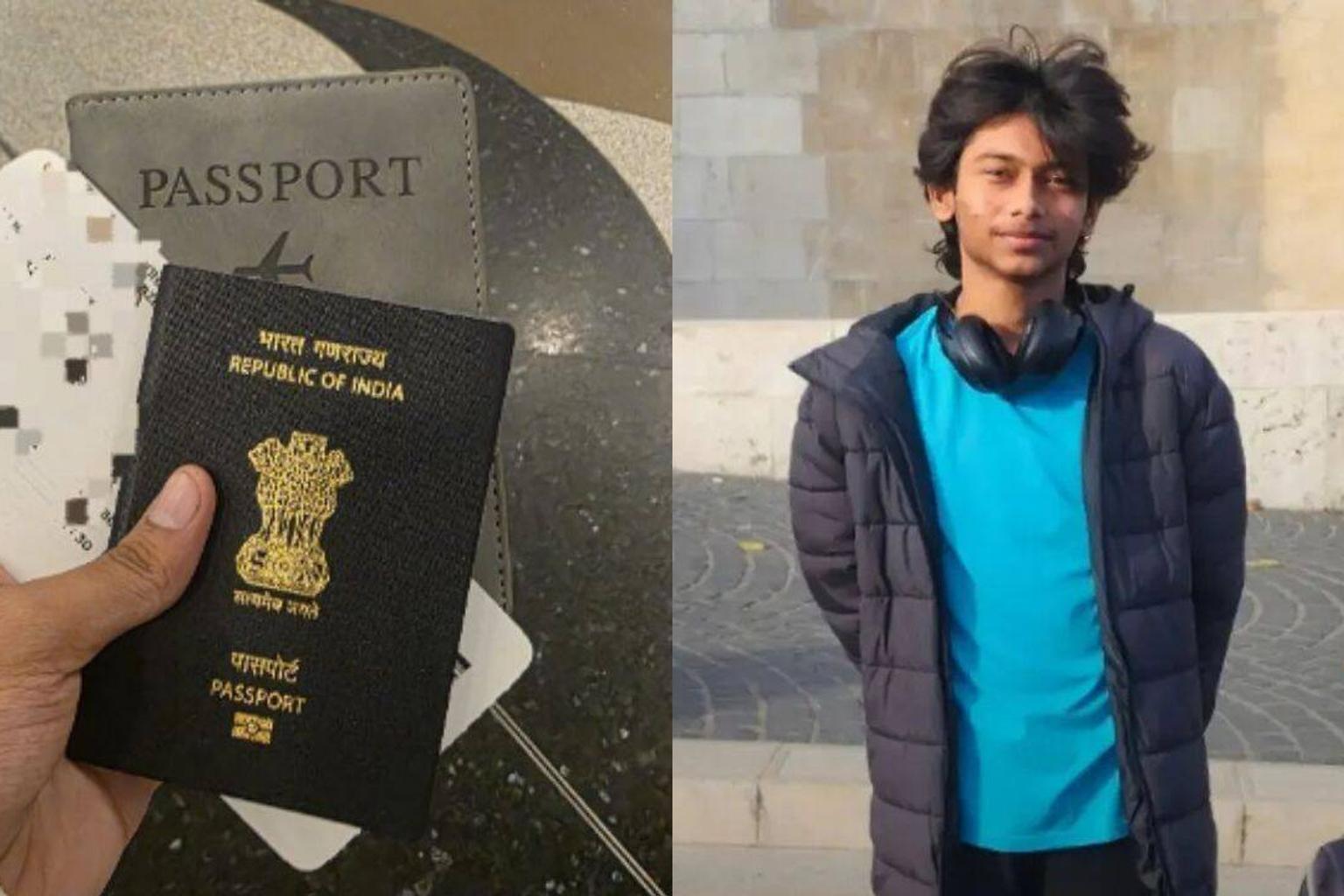 Young Indian chess player Md Imran sitting alone in a foreign city