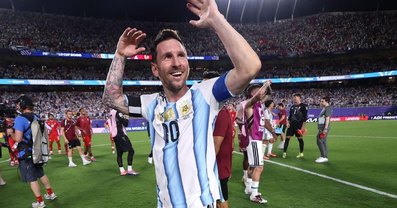 Lionel Messi in action during a football match