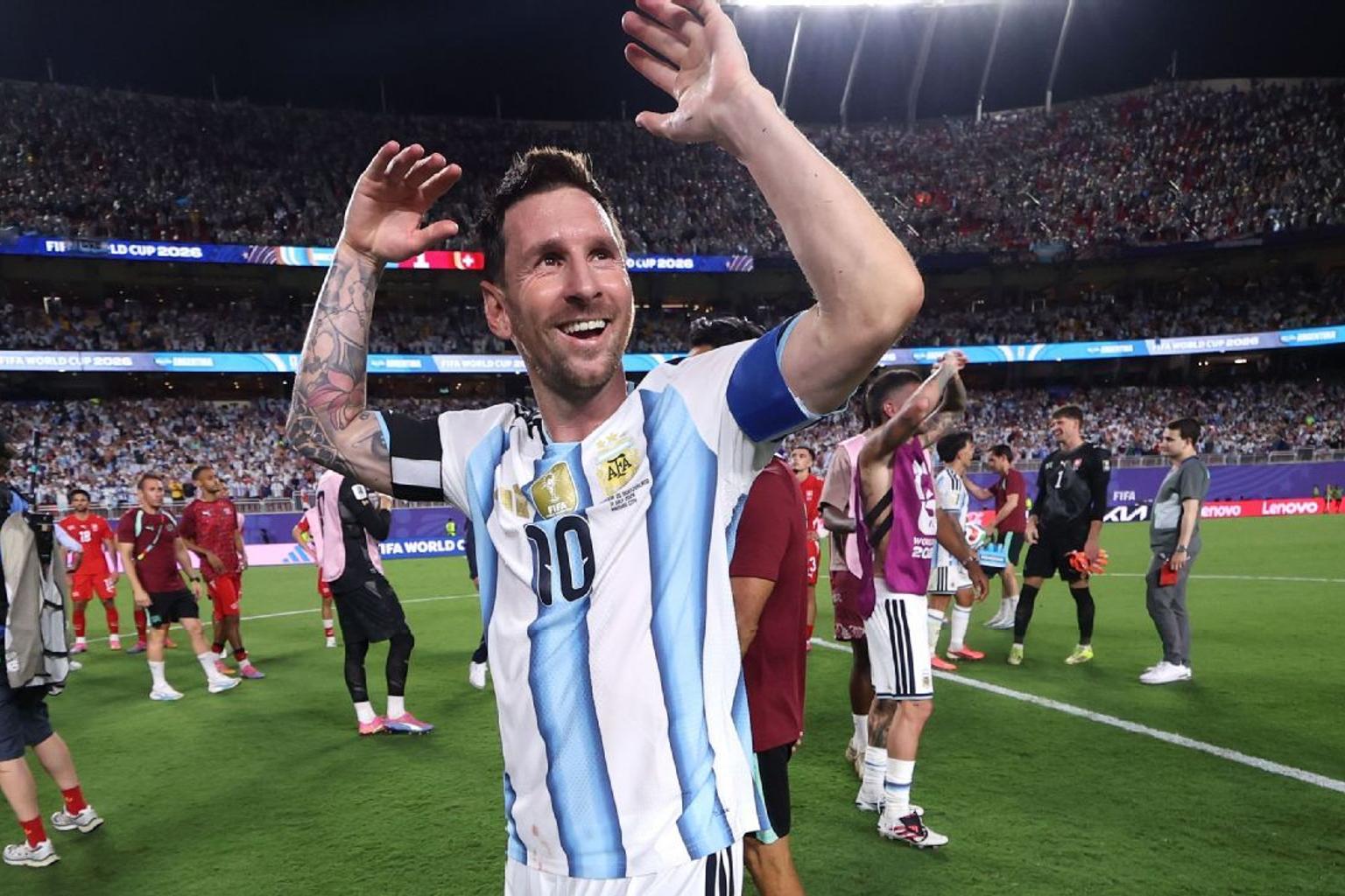 Lionel Messi in action during a football match