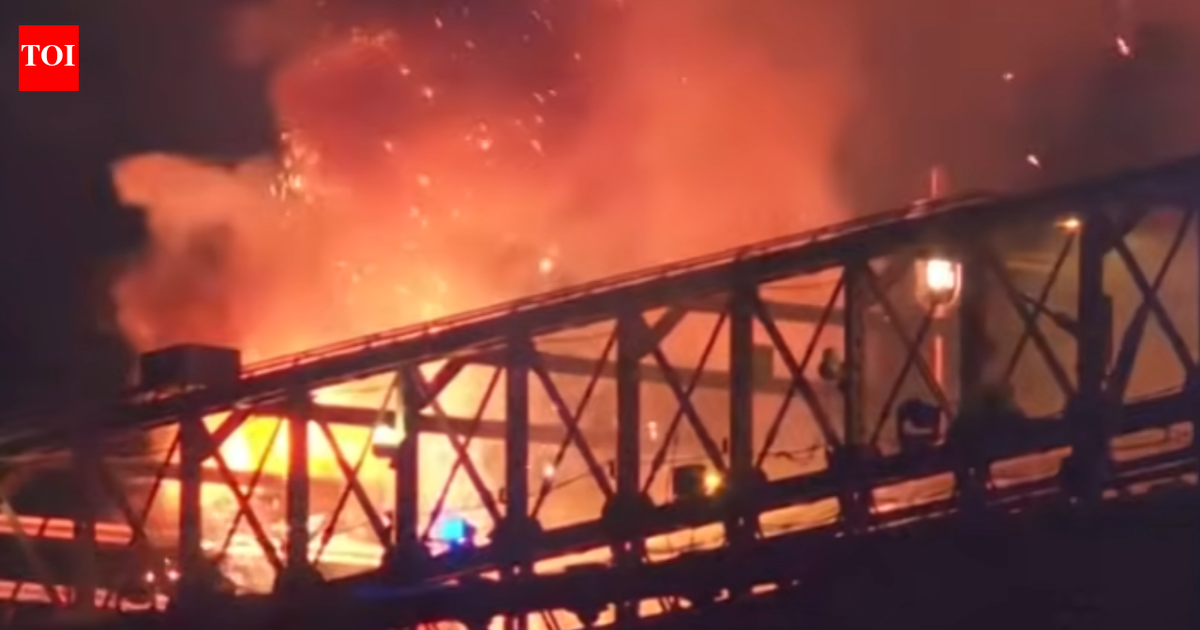 Watch: New York's Brooklyn Bridge catches fire during July 4 fireworks display