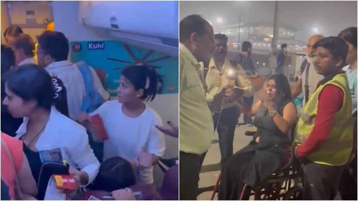 Passengers protesting on the tarmac after a SpiceJet flight