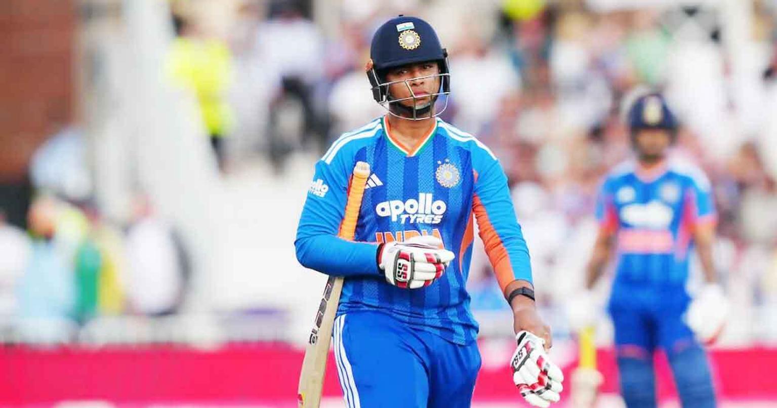 Vaibhav Sooryavanshi walking off the field in disappointment