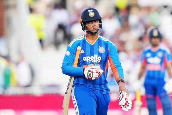 Vaibhav Sooryavanshi walking off the field in disappointment