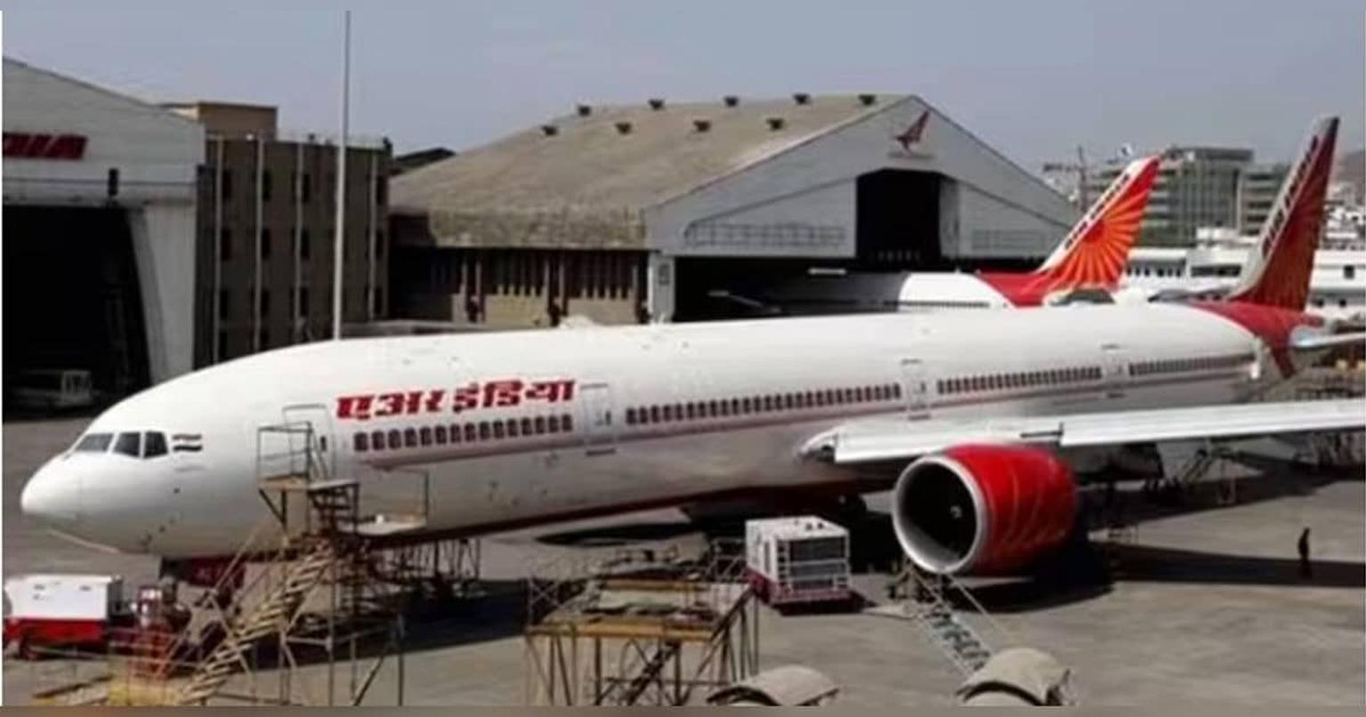 Air India plane on the runway at Mumbai Airport