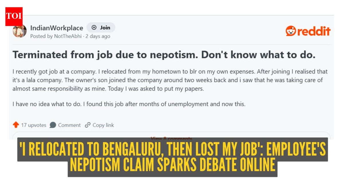 'Owner's son joined, I was asked to resign': Employee claims nepotism cost them their job