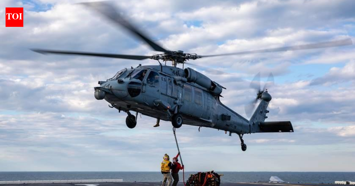 US navy helicopter makes emergency water landing in Arabian Sea; one crew member missing