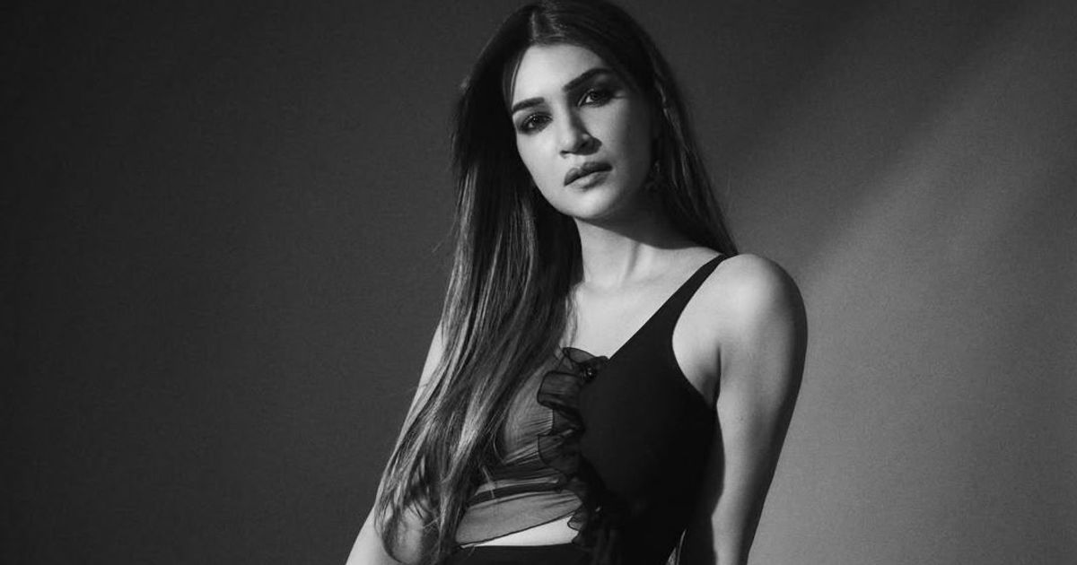 Kriti Sanon adds a sheer monochrome Nensi Dojaka maxi dress to her Cocktail 2 press wardrobe