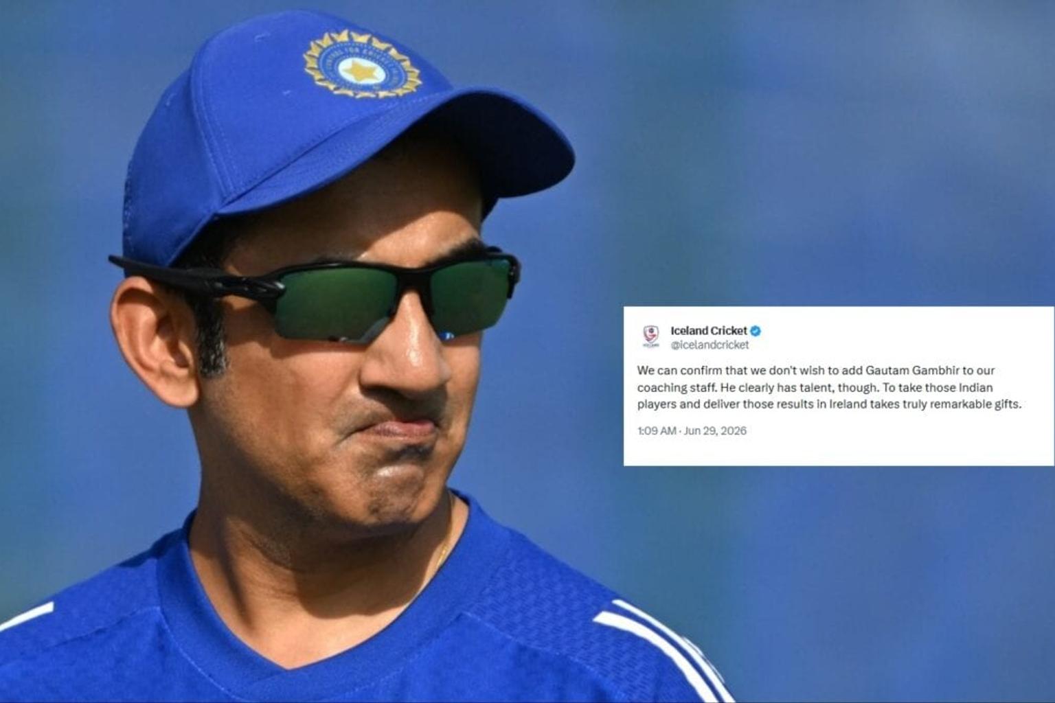 Iceland Cricket Trolls Gautam Gambhir After India Lose T20I Series Against Ireland
