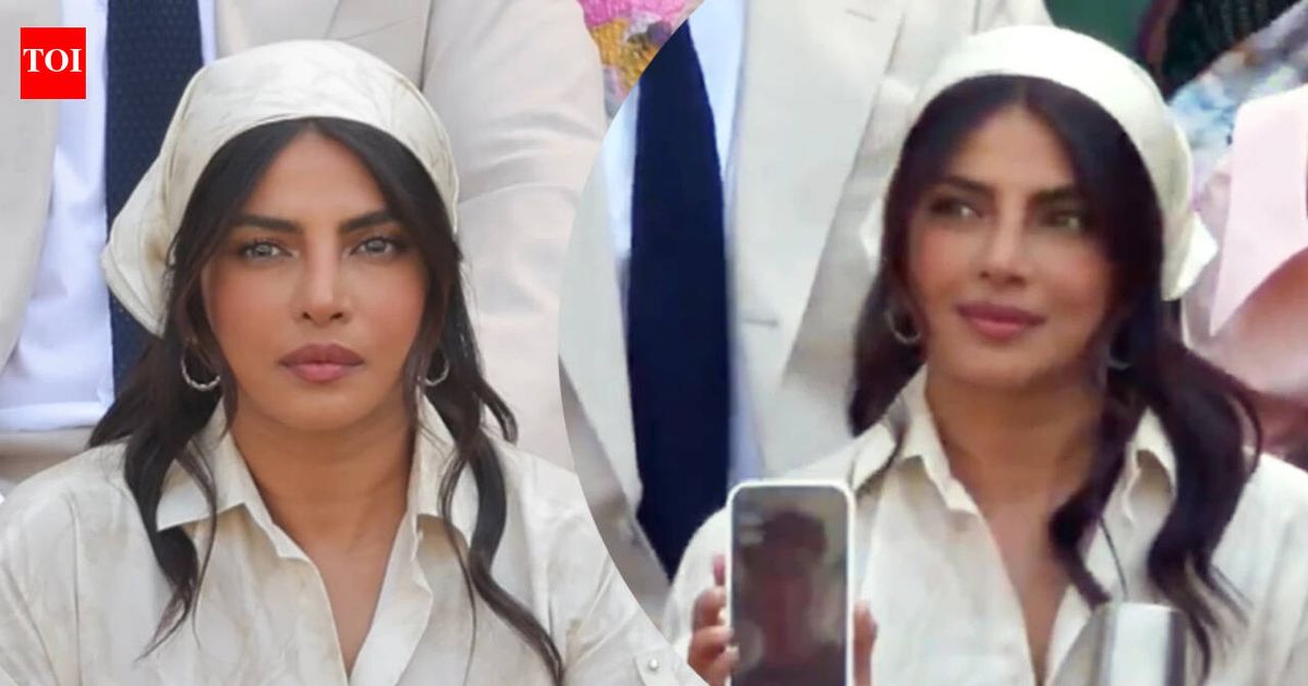 Priyanka Chopra sitting in the Royal Box at Wimbledon