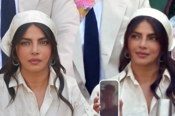 Priyanka Chopra sitting in the Royal Box at Wimbledon