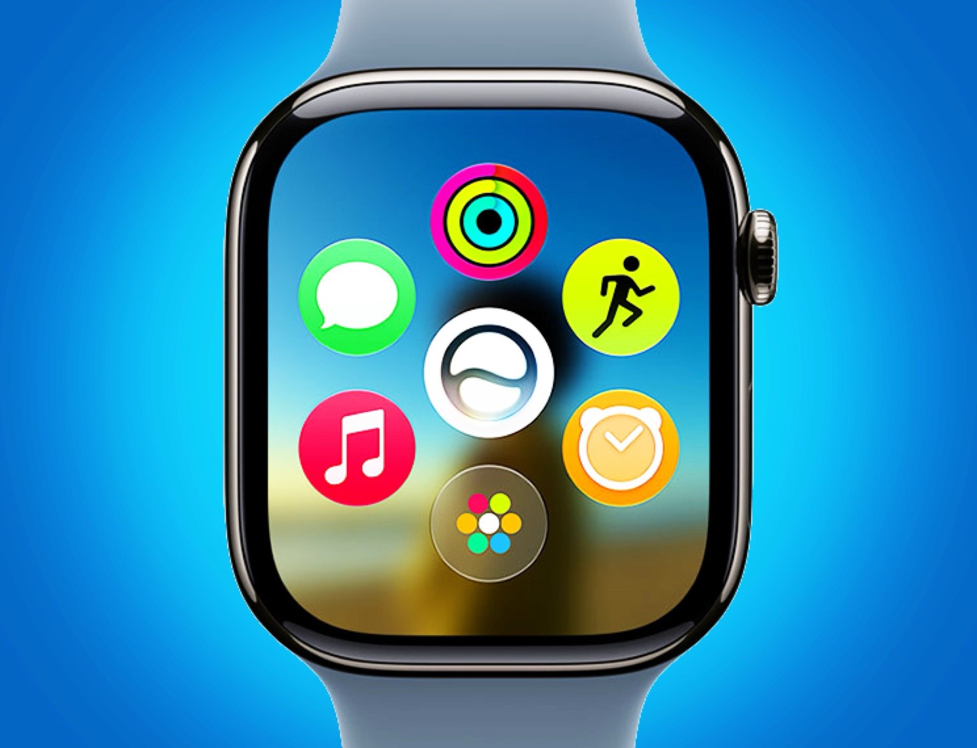 Apple Watch with Siri AI app on home screen
