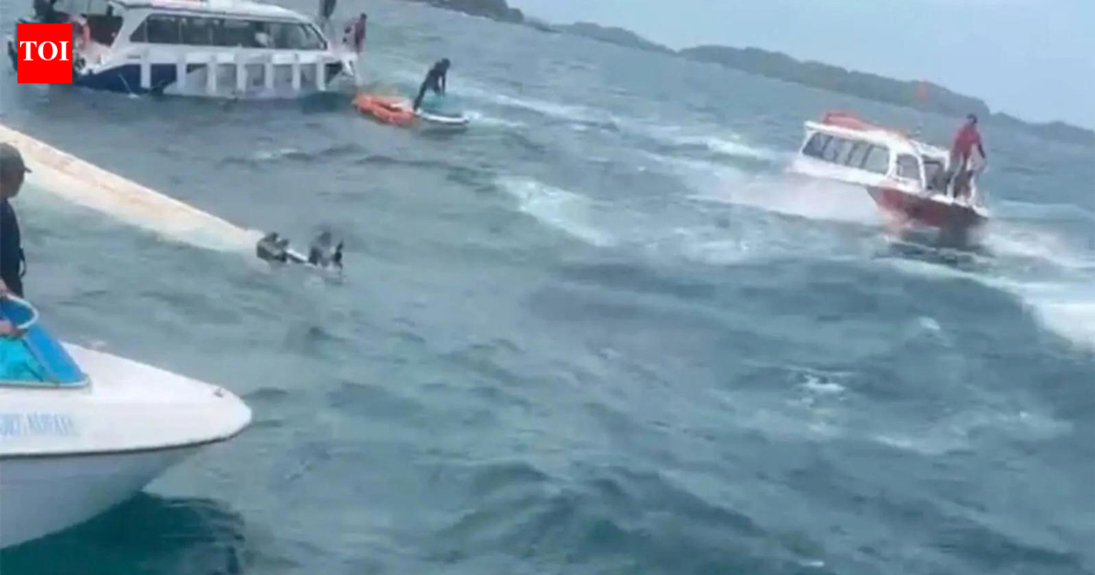 People in the water after a boat accident in Vietnam