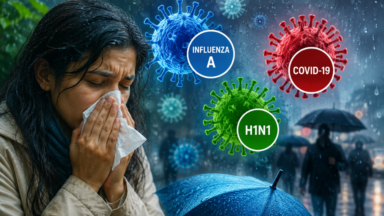 Doctors in masks treating patients with respiratory infections