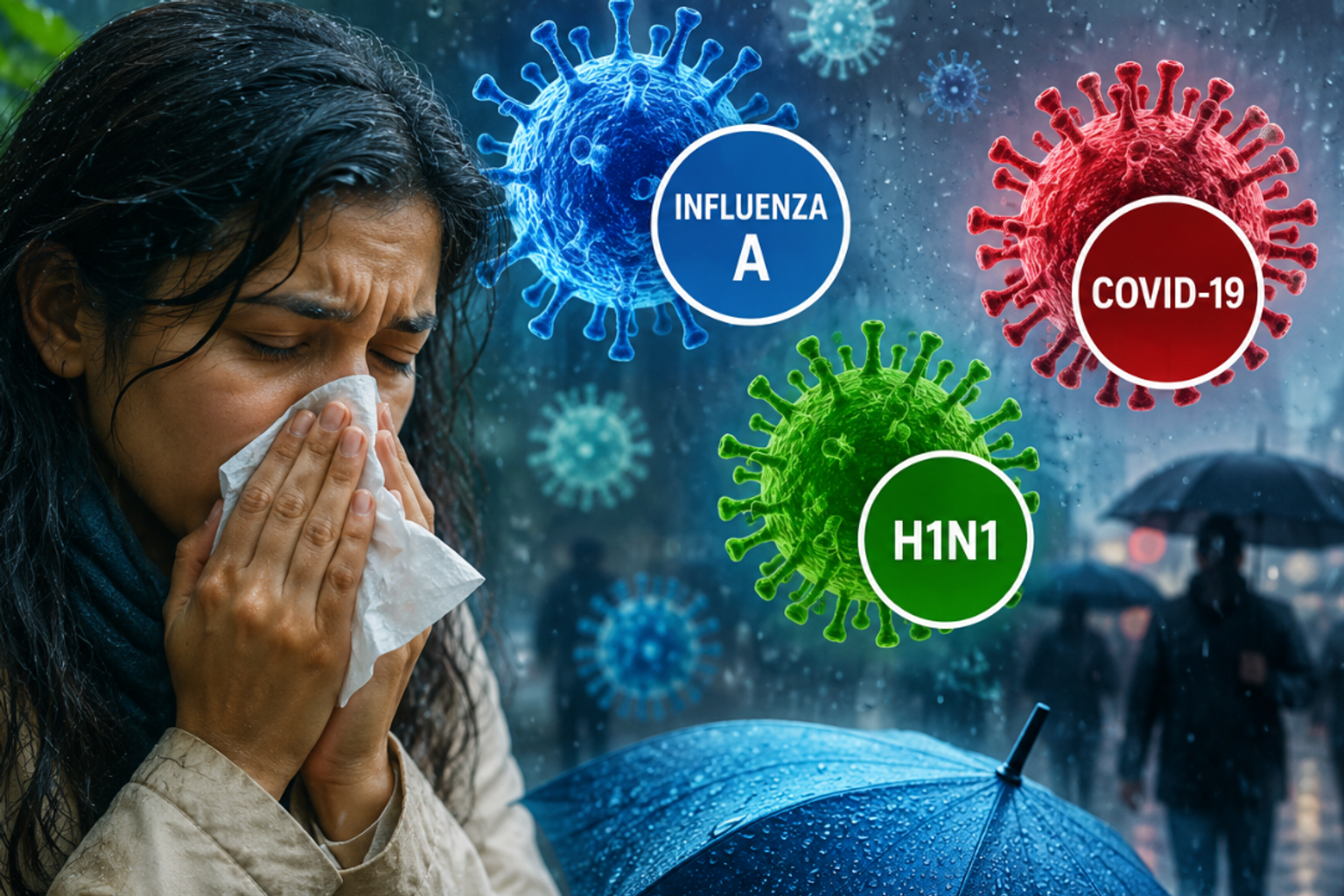 Doctors in masks treating patients with respiratory infections