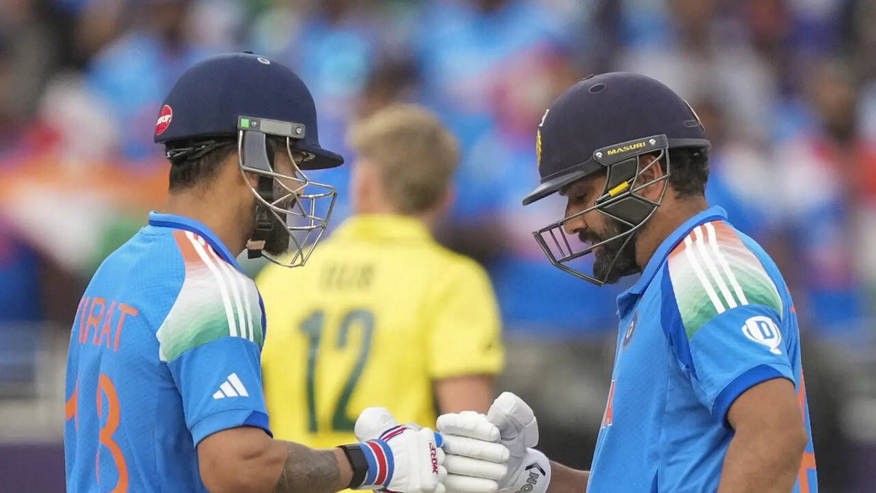 Rohit Sharma and Virat Kohli in action for India