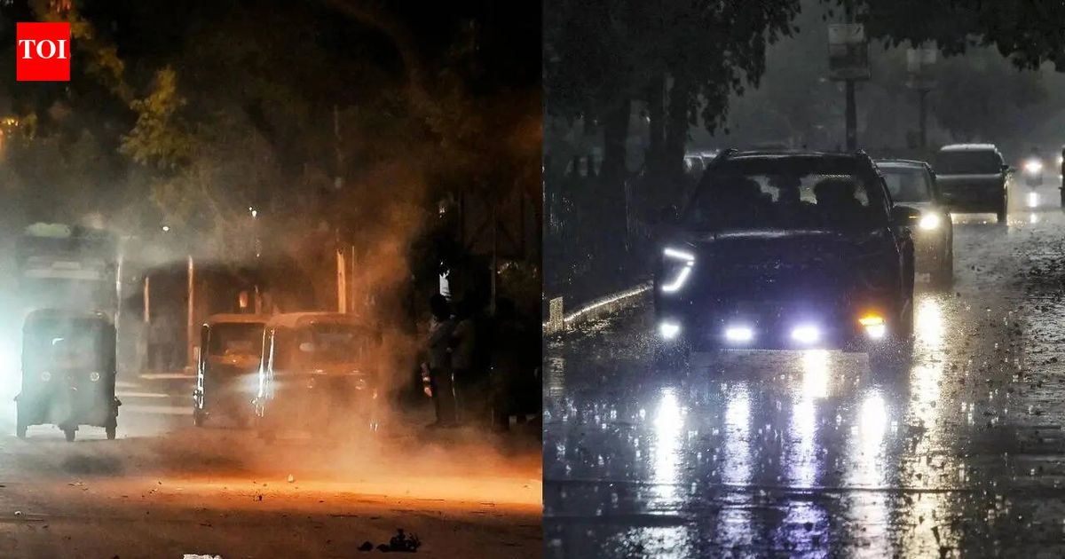 Rain lashes Delhi-NCR after IMD issues red alert for thunderstorms, strong winds
