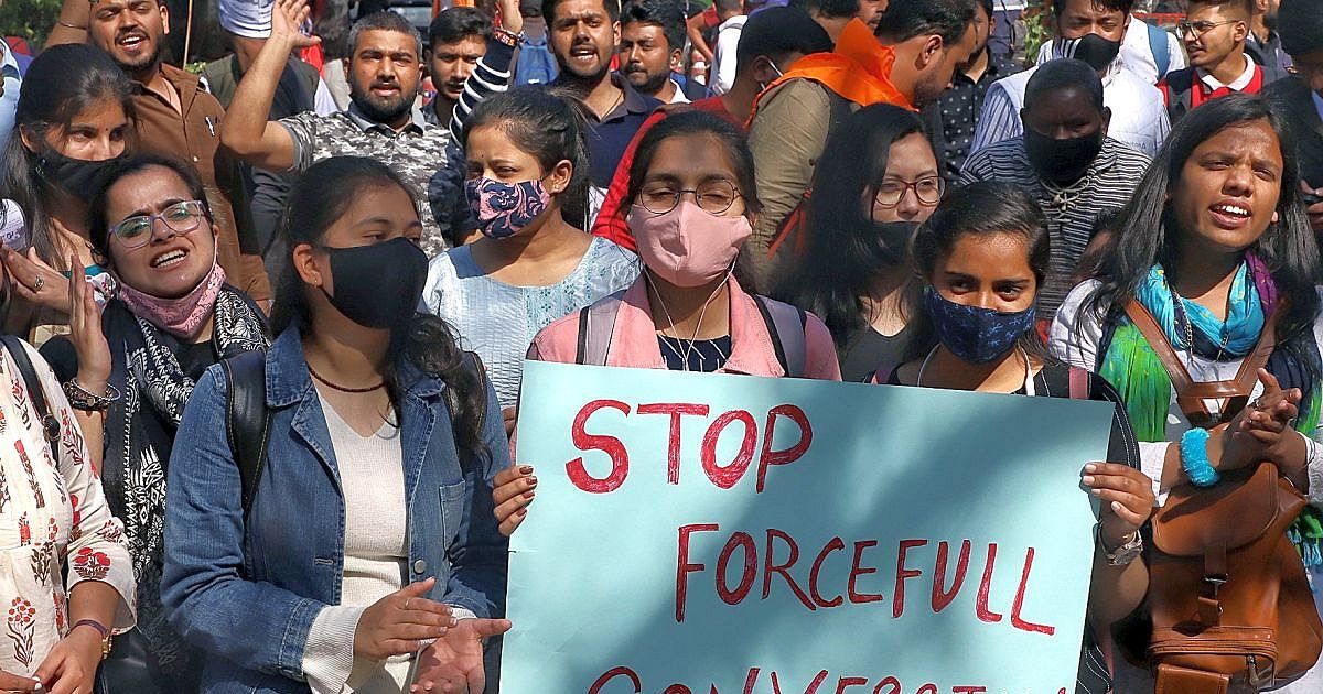Pune police officers investigating a case of alleged religious conversion attempts