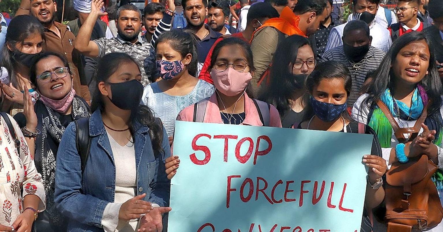 Pune police officers investigating a case of alleged religious conversion attempts