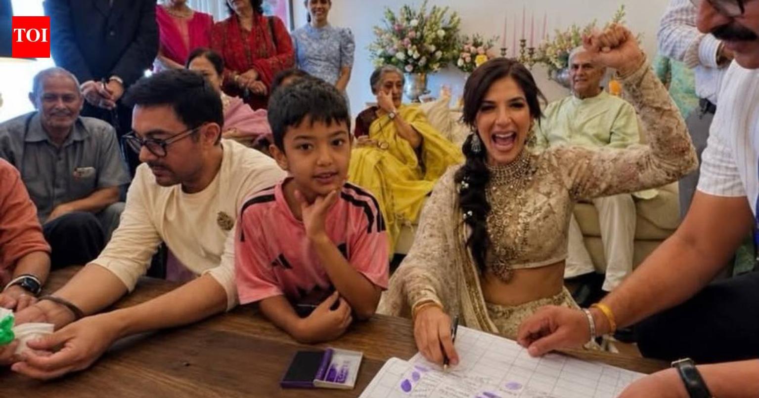 Aamir Khan and Gauri Spratt at their private wedding