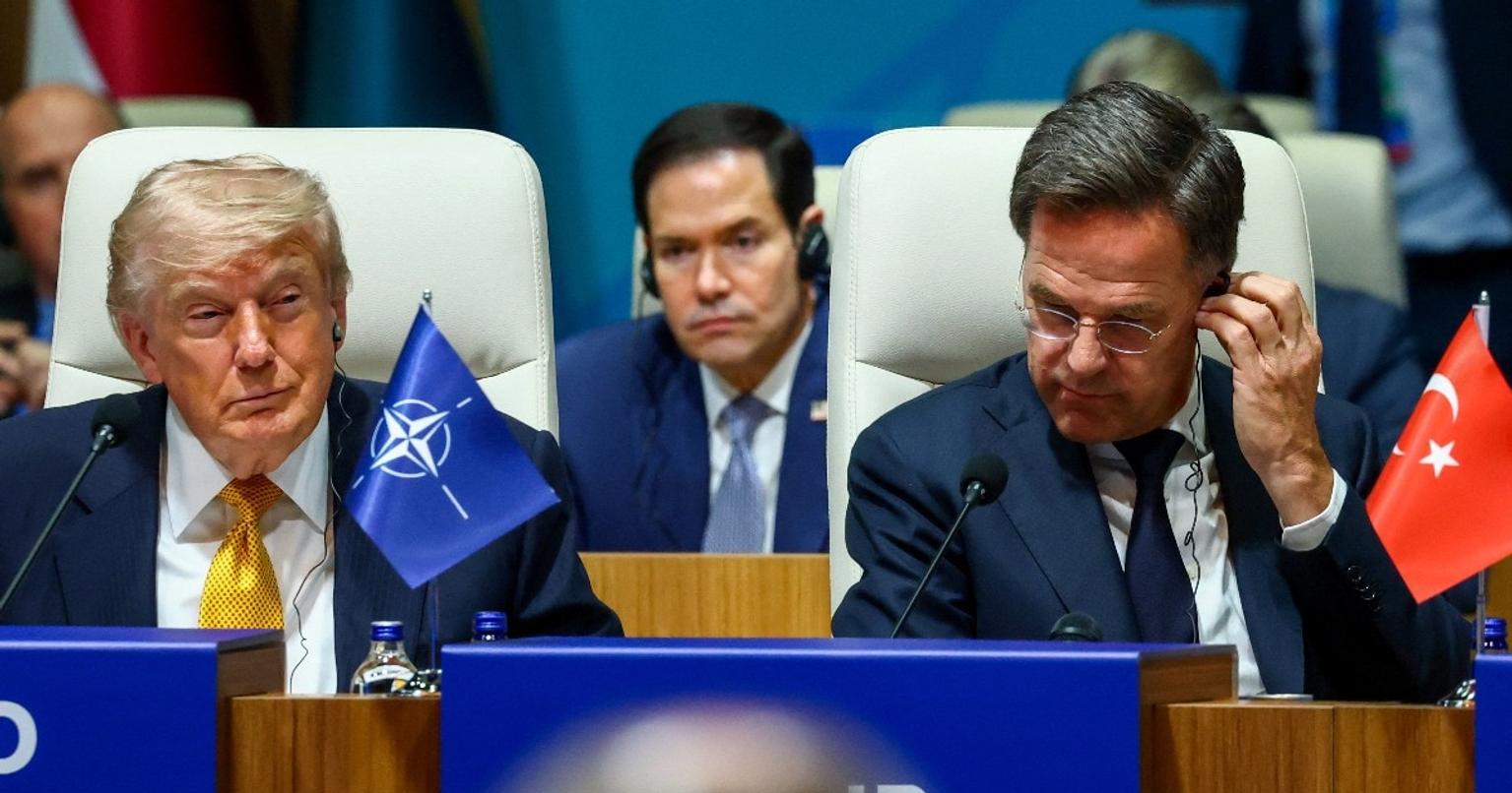 US President Donald Trump at the NATO summit with other leaders