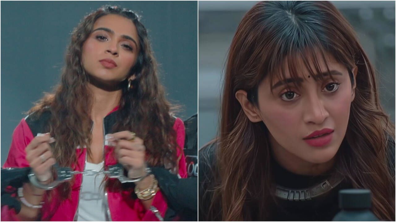 Apoorva Mukhija and Shivangi Joshi in Lock Upp jail