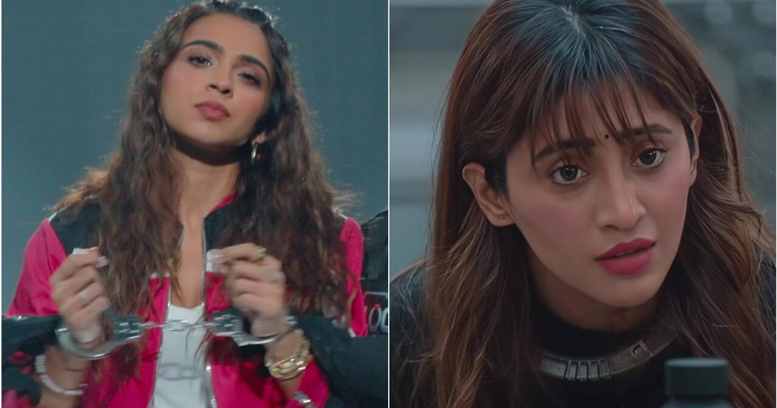 Apoorva Mukhija and Shivangi Joshi in Lock Upp jail
