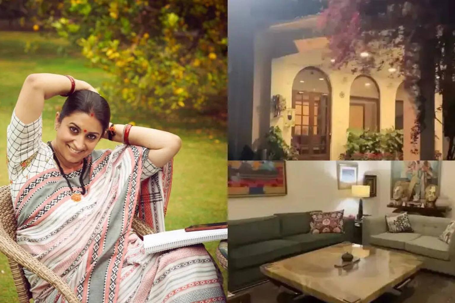 From a lush garden to a massive living room and stunning paintings: Inside Smriti Irani’s lavish mansion