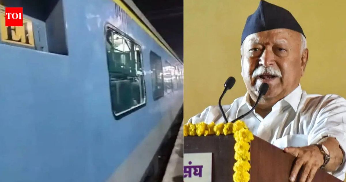 Stone hits Shatabdi Express near Firozabad while RSS chief Mohan Bhagwat on board