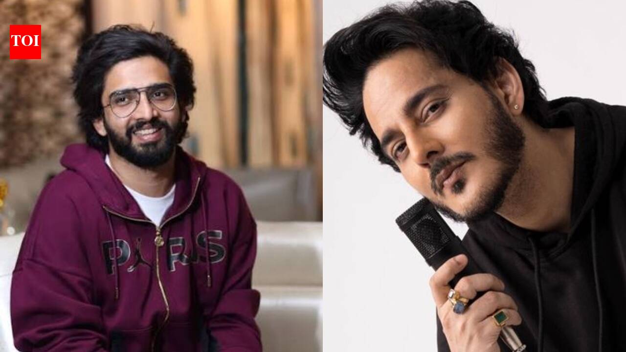 Amaal Mallik and Javed Akhtar in a music studio