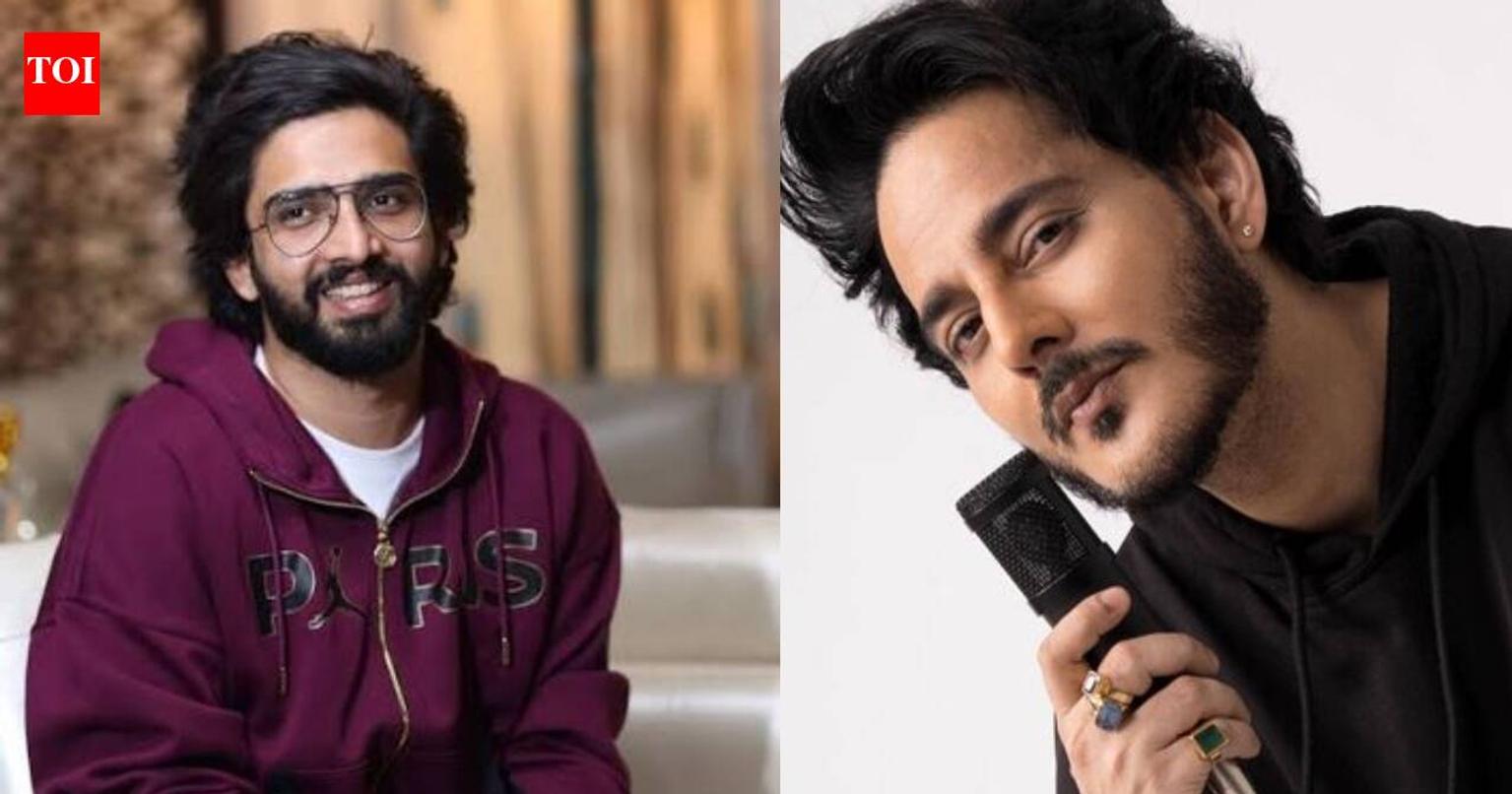 Amaal Mallik and Javed Akhtar in a music studio