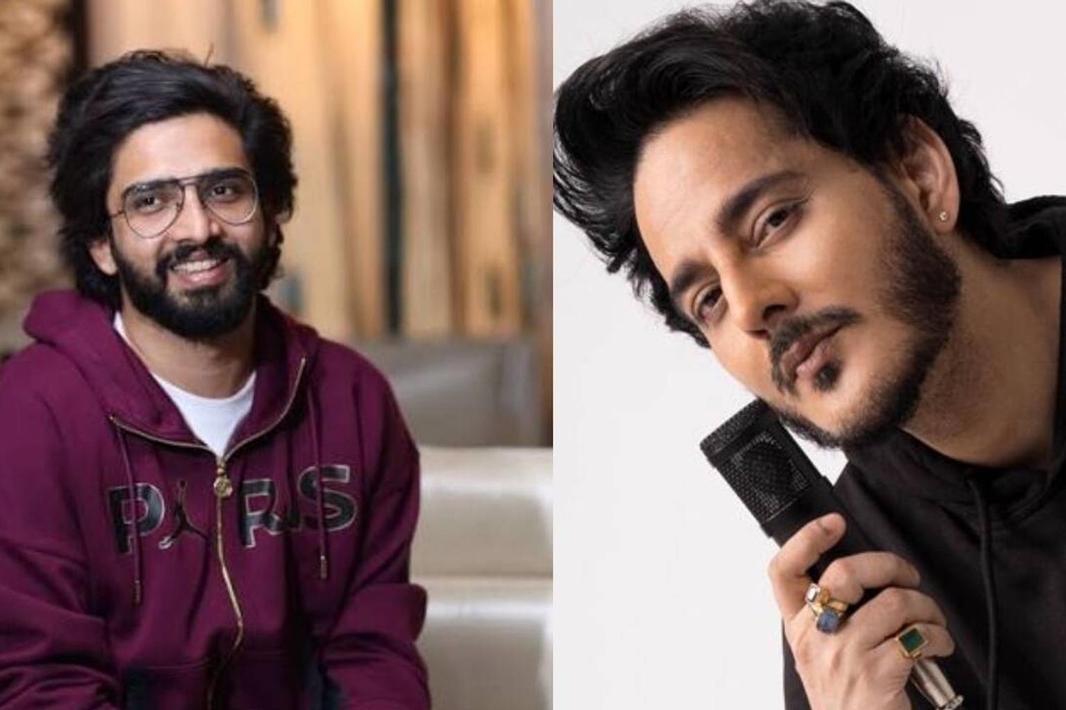 Amaal Mallik and Javed Akhtar in a music studio